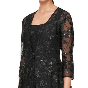 Alex Evenings 2X - 3/4 sleeve Embroidered Twinset - Womens plus size 2X